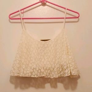 White sheer crop top
